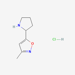 molecular formula C8H13ClN2O B15297357 3-Methyl-5-(pyrrolidin-2-yl)-1,2-oxazole hydrochloride 