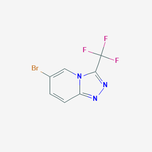 molecular formula C7H3BrF3N3 B1529744 6-Bromo-3-(trifluoromethyl)-[1,2,4]triazolo[4,3-a]pyridine CAS No. 1166819-53-9