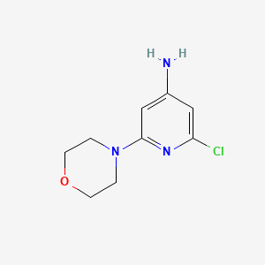molecular formula C9H12ClN3O B1529746 4-Amino-2-chloro-6-morpholinopyridine CAS No. 878809-77-9