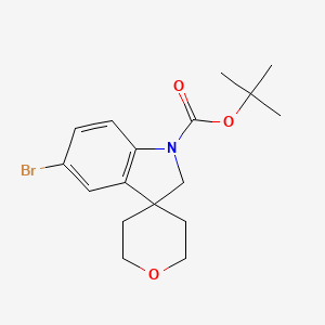 molecular formula C17H22BrNO3 B1529759 叔丁基 5-溴-2',3',5',6'-四氢螺[吲哚啉-3,4'-吡喃]-1-羧酸酯 CAS No. 1445951-09-6