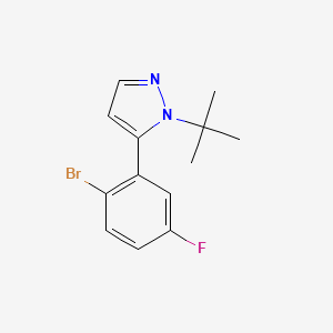 molecular formula C13H14BrFN2 B1529764 5-(2-溴-5-氟苯基)-1-(叔丁基)-1H-吡唑 CAS No. 1246078-72-7