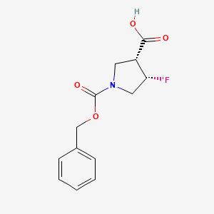 molecular formula C13H14FNO4 B1529788 (3R,4S)-1-((Benzyloxy)carbonyl)-4-fluoropyrrolidine-3-carboxylic acid CAS No. 1269755-11-4