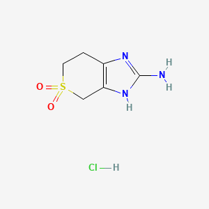 2-amino-3H,4H,6H,7H-5lambda6-thiopyrano[3,4-d]imidazole-5,5-dionehydrochloride