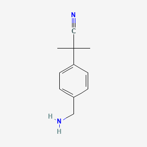 molecular formula C11H14N2 B1529789 2-[4-(Aminomethyl)phenyl]-2-methylpropanenitrile CAS No. 1006390-32-4