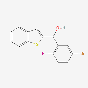 molecular formula C15H10BrFOS B1529807 Benzo[b]thiophen-2-yl(5-bromo-2-fluorophenyl)methanol CAS No. 1034305-11-7
