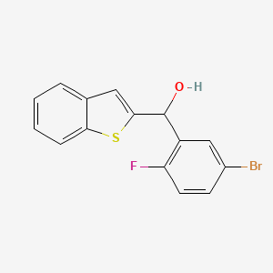 molecular formula C15H10BrFOS B1529807 Benzo[b]thiophen-2-yl(5-brom-2-fluorphenyl)methanol CAS No. 1034305-11-7