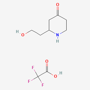 2-(2-Hydroxyethyl)piperidin-4-one, trifluoroacetic acid