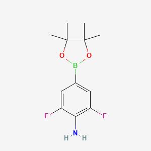 molecular formula C12H16BF2NO2 B1529809 2,6-Difluoro-4-(4,4,5,5-tetramethyl-1,3,2-dioxaborolan-2-YL)aniline CAS No. 939968-08-8