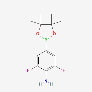 molecular formula C12H16BF2NO2 B1529809 2,6-Difluor-4-(4,4,5,5-Tetramethyl-1,3,2-dioxaborolan-2-yl)anilin CAS No. 939968-08-8