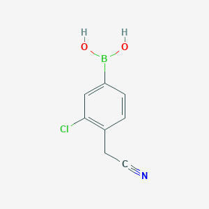 molecular formula C8H7BClNO2 B15298109 (3-Chloro-4-(cyanomethyl)phenyl)boronic acid 