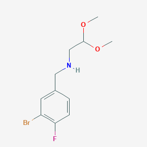 molecular formula C11H15BrFNO2 B1529817 (4-Fluoro-3-bromo-benzyl)-(2,2-dimethoxy-ethyl)-amine CAS No. 1036712-61-4