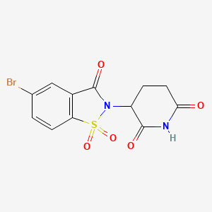 molecular formula C12H9BrN2O5S B15298212 5-Bromo-2-(2,6-dioxopiperidin-3-yl)-2,3-dihydro-1lambda6,2-benzothiazole-1,1,3-trione 