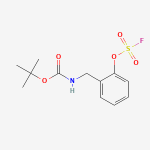 molecular formula C12H16FNO5S B15298215 tert-butyl N-({2-[(fluorosulfonyl)oxy]phenyl}methyl)carbamate 