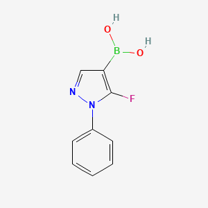 molecular formula C9H8BFN2O2 B15298307 (5-fluoro-1-phenyl-1H-pyrazol-4-yl)boronic acid 