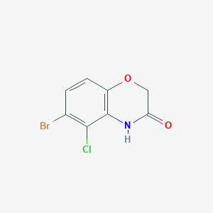 molecular formula C8H5BrClNO2 B1529835 6-Bromo-5-chloro-2H-benzo[b][1,4]oxazin-3(4H)-one CAS No. 1154740-66-5