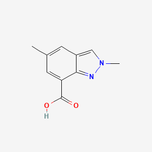 molecular formula C10H10N2O2 B15298352 2,5-dimethyl-2H-indazole-7-carboxylicacid 