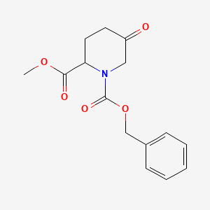molecular formula C15H17NO5 B1529848 1-Cbz-5-oxo-piperidine-2-carboxylic acid methyl ester CAS No. 797801-61-7