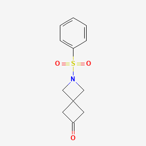 molecular formula C12H13NO3S B1529849 2-(苯磺酰基)-6-氧代-2-氮杂螺[3.3]庚烷 CAS No. 1363381-24-1