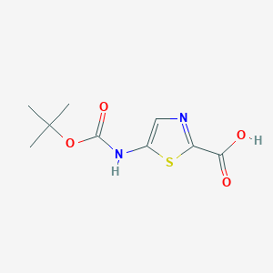 molecular formula C9H12N2O4S B1529850 5-(Boc-氨基)噻唑-2-羧酸 CAS No. 1389264-14-5