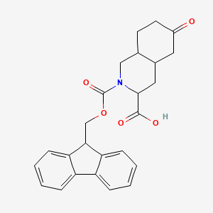 molecular formula C25H25NO5 B1529857 2-(((9H-芴-9-基)甲氧基)羰基)-6-氧代十氢异喹啉-3-羧酸 CAS No. 1403766-52-8