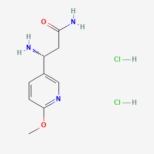 (3R)-3-amino-3-(6-methoxypyridin-3-yl)propanamide dihydrochloride