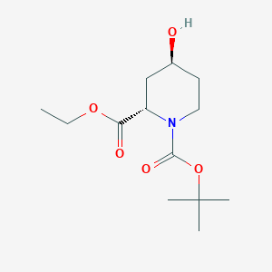 molecular formula C13H23NO5 B1529863 (2S,4S)-Ethyl 1-Boc-4-hydroxypiperidine-2-carboxylate CAS No. 180854-46-0