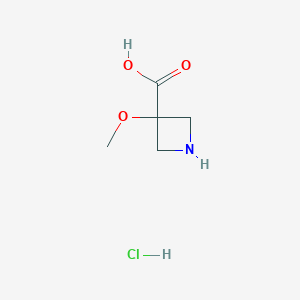molecular formula C5H10ClNO3 B1529879 3-Methoxyazetidine-3-carboxylic acid hydrochloride CAS No. 1392804-40-8