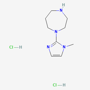 molecular formula C9H18Cl2N4 B15298876 1-(1-methyl-1H-imidazol-2-yl)-1,4-diazepane dihydrochloride 