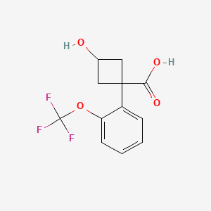 3-Hydroxy-1-[2-(trifluoromethoxy)phenyl]cyclobutane-1-carboxylic acid