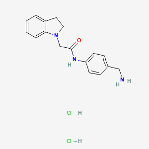 N-[4-(aminomethyl)phenyl]-2-(2,3-dihydro-1H-indol-1-yl)acetamide dihydrochloride