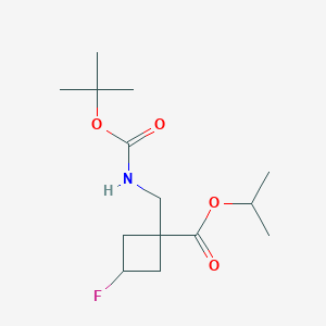 molecular formula C14H24FNO4 B1529893 1-(Boc-aminomethyl)-3-fluorocyclobutanecarboxylic acid isopropyl ester CAS No. 1403767-16-7