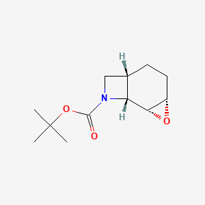 molecular formula C12H19NO3 B15298939 tert-butyl (1RS,2RS&,4SR&,7SR)-3-oxa-9-azatricyclo[5.2.0.0,2,4]nonane-9-carboxylate 