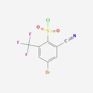molecular formula C8H2BrClF3NO2S B1529900 4-Bromo-2-cyano-6-(trifluoromethyl)benzenesulfonyl chloride CAS No. 1807047-49-9