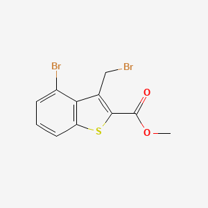 molecular formula C11H8Br2O2S B15299152 Methyl 4-bromo-3-(bromomethyl)-1-benzothiophene-2-carboxylate 