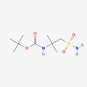 molecular formula C9H20N2O4S B15299297 tert-butyl N-(2-methyl-1-sulfamoylpropan-2-yl)carbamate 