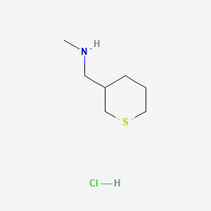 molecular formula C7H16ClNS B15299304 Methyl[(thian-3-yl)methyl]amine hydrochloride 