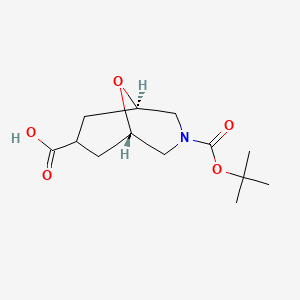 molecular formula C13H21NO5 B15299335 (1R,5S,7s)-3-[(tert-butoxy)carbonyl]-9-oxa-3-azabicyclo[3.3.1]nonane-7-carboxylic acid 