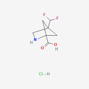 molecular formula C7H10ClF2NO2 B15299338 4-(Difluoromethyl)-2-azabicyclo[2.1.1]hexane-1-carboxylic acid hydrochloride 