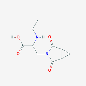 molecular formula C10H14N2O4 B15299363 3-(2,4-Dioxo-3-azabicyclo[3.1.0]hexan-3-yl)-2-(ethylamino)propanoic acid 