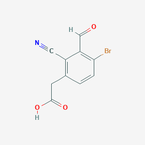 molecular formula C10H6BrNO3 B1529945 4-Bromo-2-cyano-3-formylphenylacetic acid CAS No. 1807023-63-7