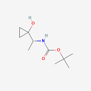 molecular formula C10H19NO3 B15299487 tert-Butyl (R)-(1-(1-hydroxycyclopropyl)ethyl)carbamate 