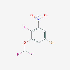 molecular formula C7H3BrF3NO3 B1529950 1-Bromo-3-difluoromethoxy-4-fluoro-5-nitrobenzene CAS No. 1804910-01-7