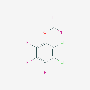 molecular formula C7HCl2F5O B1529952 1,2-Dichloro-3-difluoromethoxy-4,5,6-trifluorobenzene CAS No. 1804885-56-0