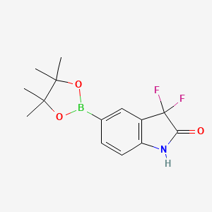 molecular formula C14H16BF2NO3 B1529955 3,3-Difluoro-5-(4,4,5,5-tetramethyl-1,3,2-dioxaborolan-2-yl)indolin-2-one CAS No. 1613639-41-0