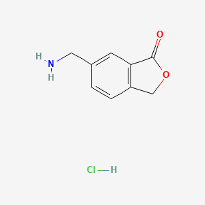 molecular formula C9H10ClNO2 B15299587 6-(Aminomethyl)-1,3-dihydro-2-benzofuran-1-one hydrochloride 