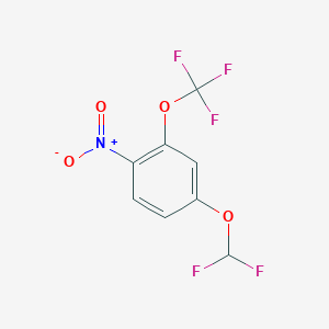 molecular formula C8H4F5NO4 B1529961 1-Difluoromethoxy-4-nitro-3-(trifluoromethoxy)benzene CAS No. 1807191-19-0