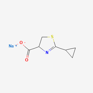 molecular formula C7H8NNaO2S B15299638 Sodium 2-cyclopropyl-4,5-dihydro-1,3-thiazole-4-carboxylate 