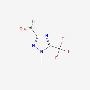 molecular formula C5H4F3N3O B15299652 1-methyl-5-(trifluoromethyl)-1H-1,2,4-triazole-3-carbaldehyde 