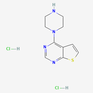 molecular formula C10H14Cl2N4S B15299677 1-{Thieno[2,3-d]pyrimidin-4-yl}piperazine dihydrochloride 