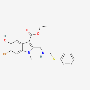 molecular formula C21H23BrN2O3S B1529969 6-溴-5-羟基-1-甲基-2-((((对甲苯硫基)甲基)氨基)甲基)-1H-吲哚-3-羧酸乙酯 CAS No. 1704066-64-7